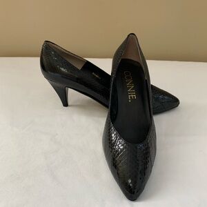 Connie Black Women's Leather Heels